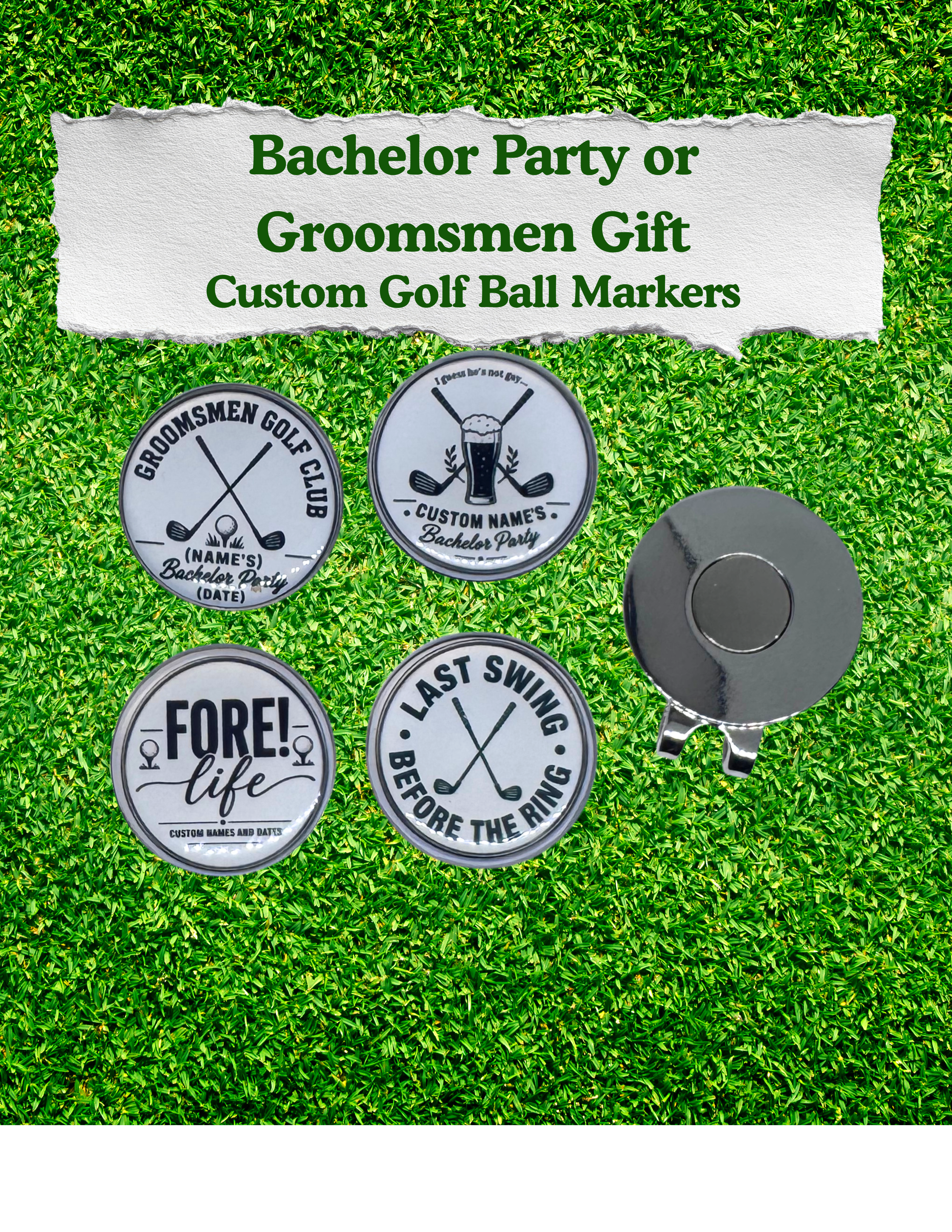 Custom Bachelor Party Golf Ball Markers