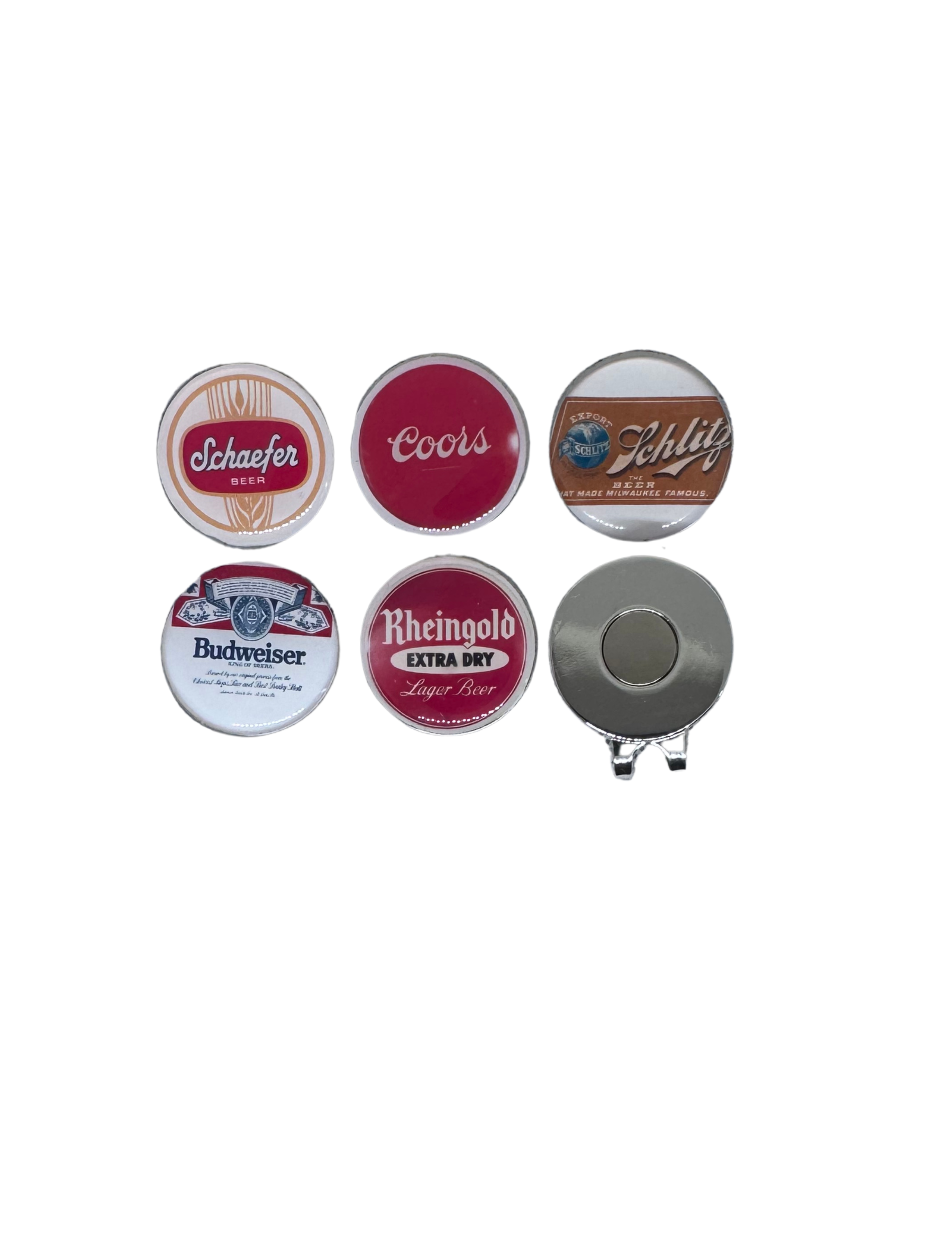 Retro Beer Label-Inspired Magnetic Golf Ball Markers – Golf Gift for Beer Lovers