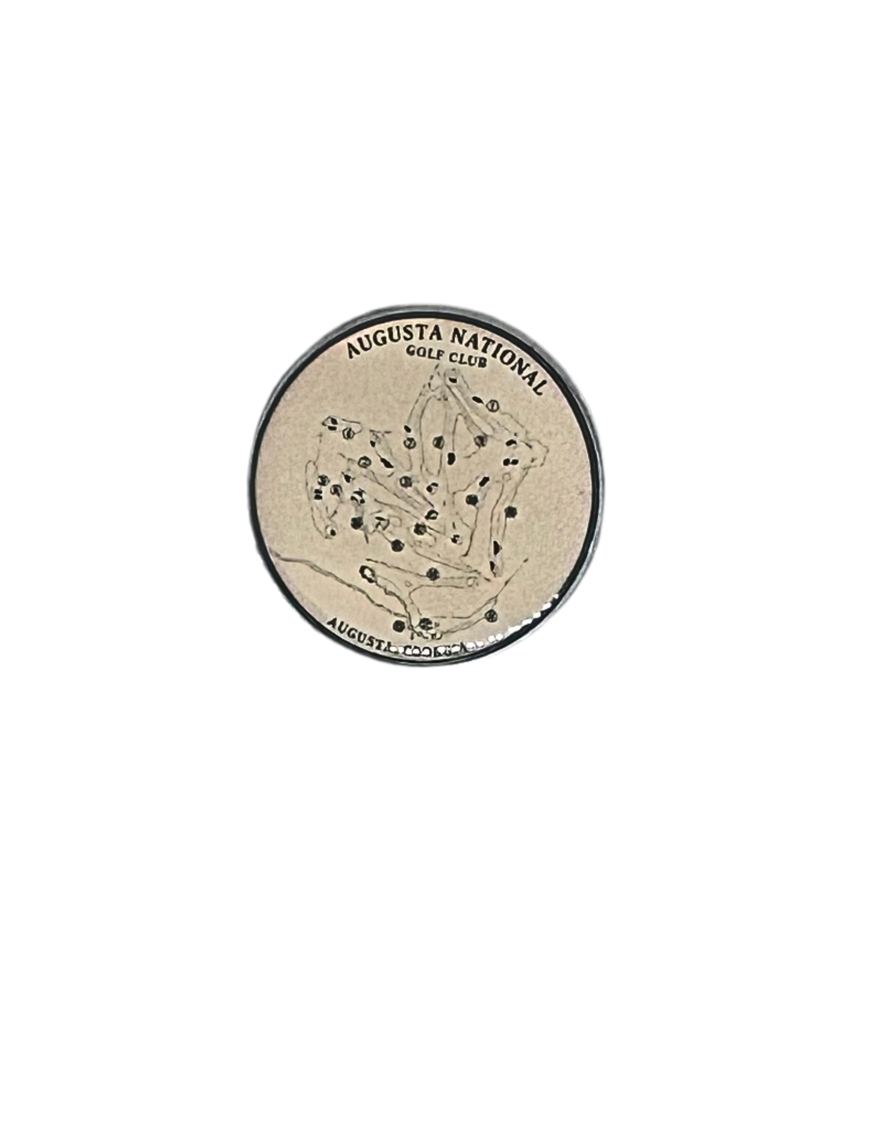 Augusta National Golf Course Map Magnetic Golf Ball Marker, Augusta Georgia Course Layout Marker
