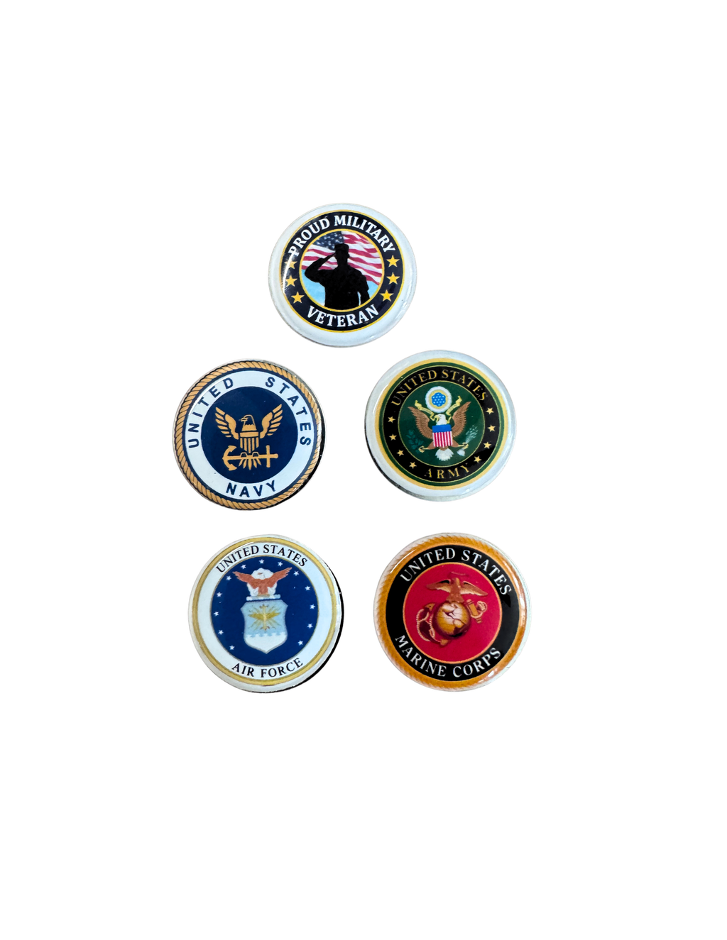Military-Themed Magnetic Golf Ball Markers, Veteran or Active Service Member Gift