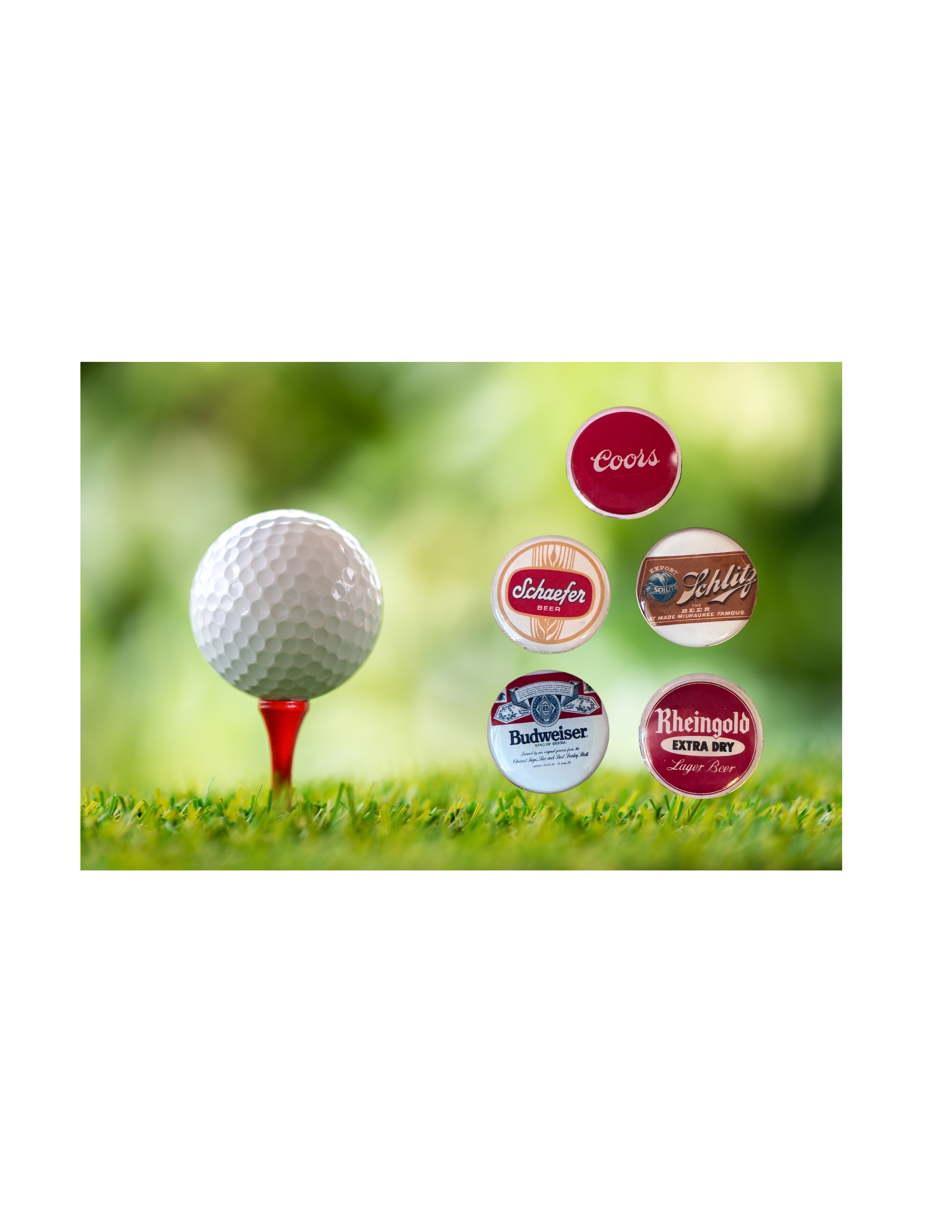 Retro Beer Label-Inspired Magnetic Golf Ball Markers – Handmade Golf Gift for Beer Lovers
