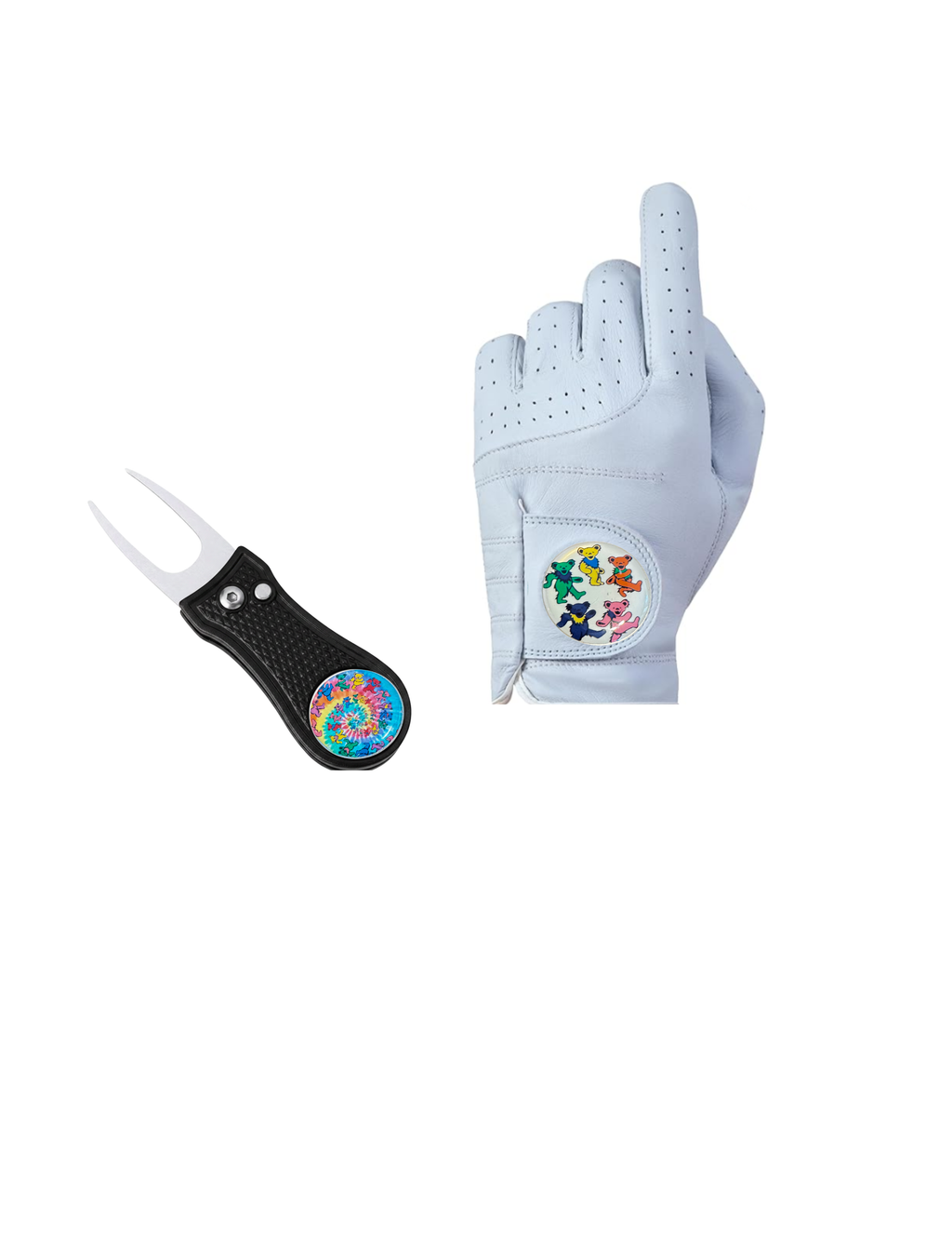 Grateful Dead Inspired Dancing Bears Magnetic Golf Ball Markers, Golf Gift for Deadheads