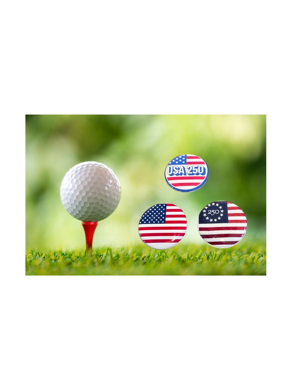 USA 250th Anniversary Magnetic Golf Ball Marker – Handmade Patriotic Golf Gift