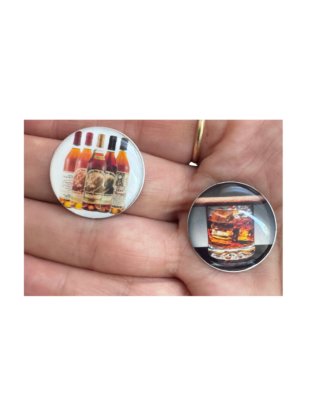 Bourbon and Cigar Golf Ball Markers, Magnetic for Hat Clip, Unique Gift