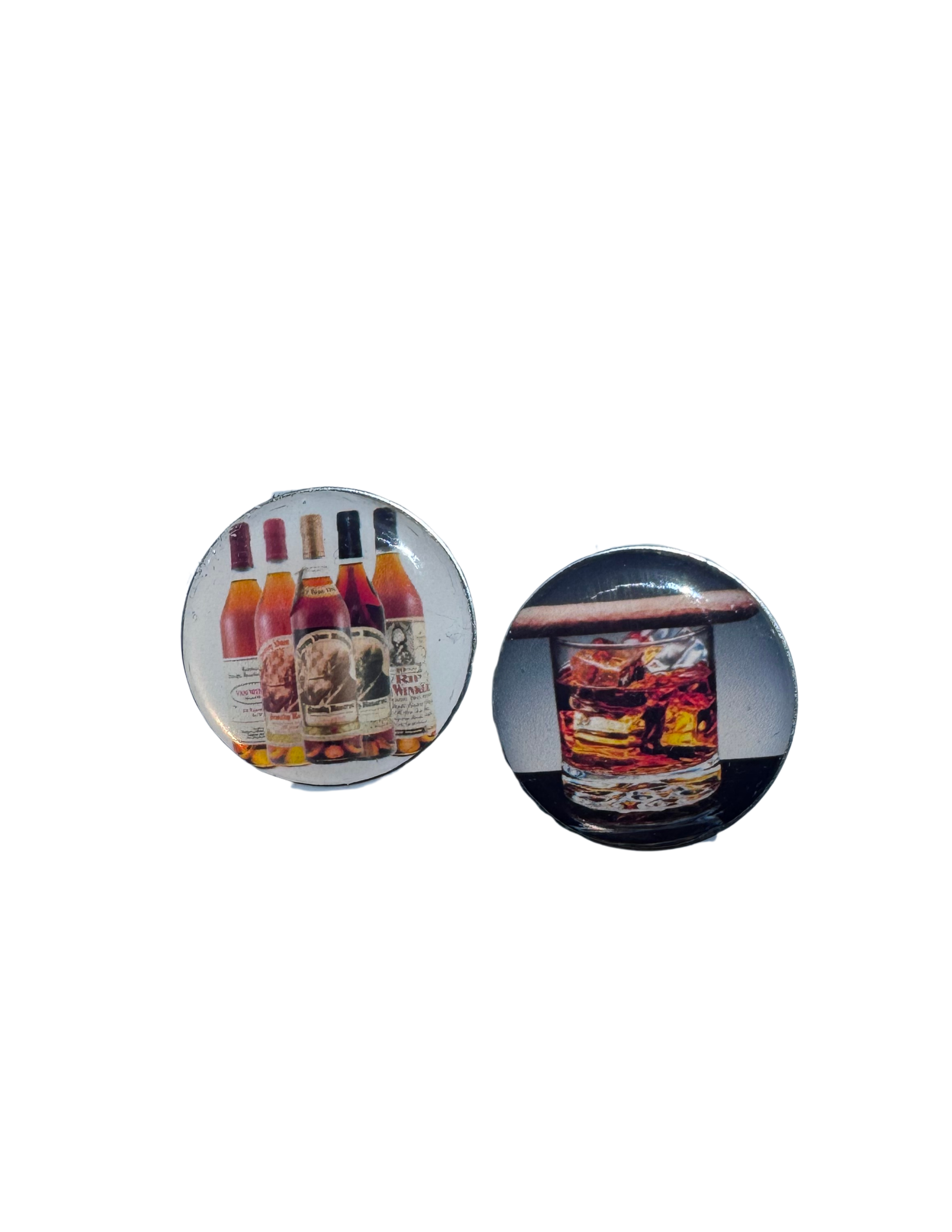Bourbon and Cigar Golf Ball Markers, Magnetic for Hat Clip, Unique Gift