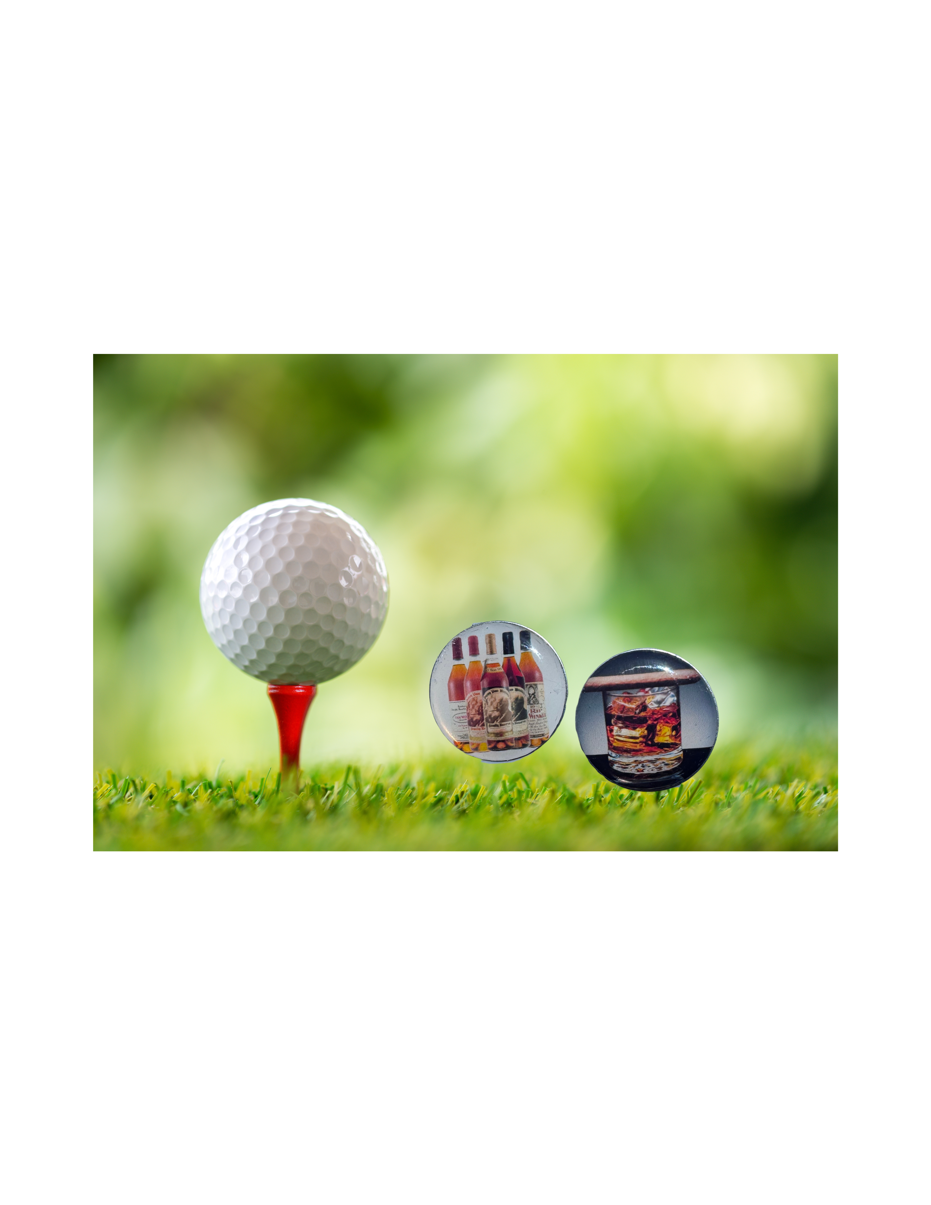 Bourbon and Cigar Golf Ball Markers, Magnetic for Hat Clip, Unique Gift
