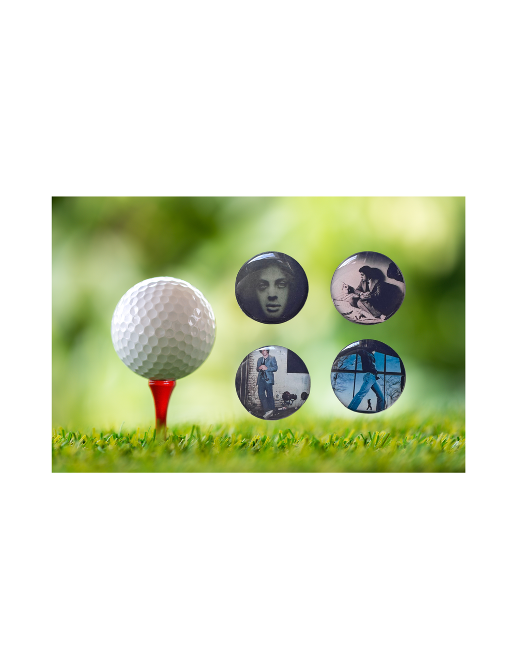 Billy Joel Inspired Golf Ball Markers, Magnetic for Hat Clip, Unique Music Fan and Golfer Gift