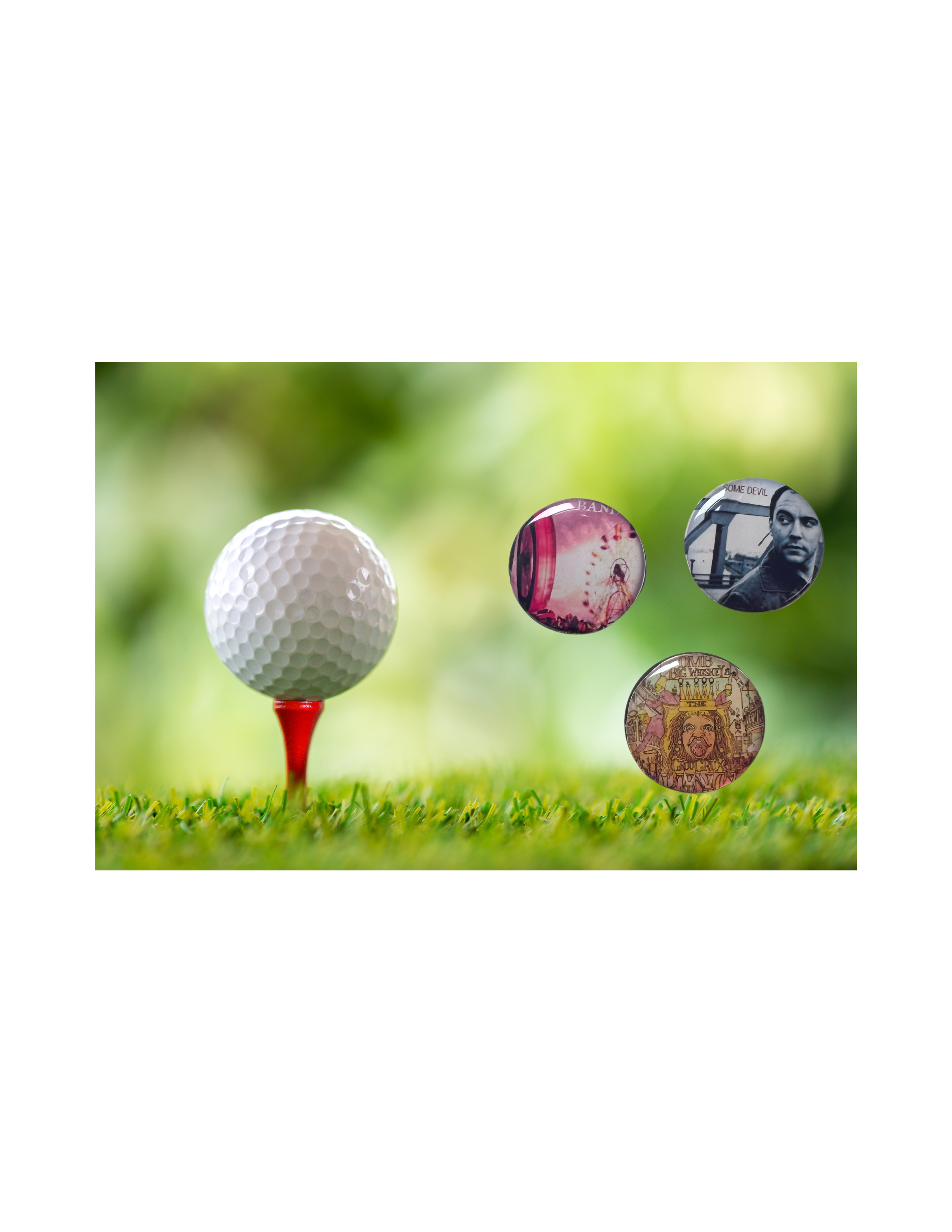 Dave Matthews DMB Album Art Golf Ball Markers, Magnetic Hat Clip Accessory