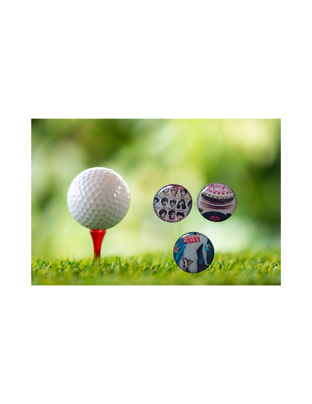 The Rolling Stones Album Art Golf Ball Markers, Magnetic Hat Clip Accessory