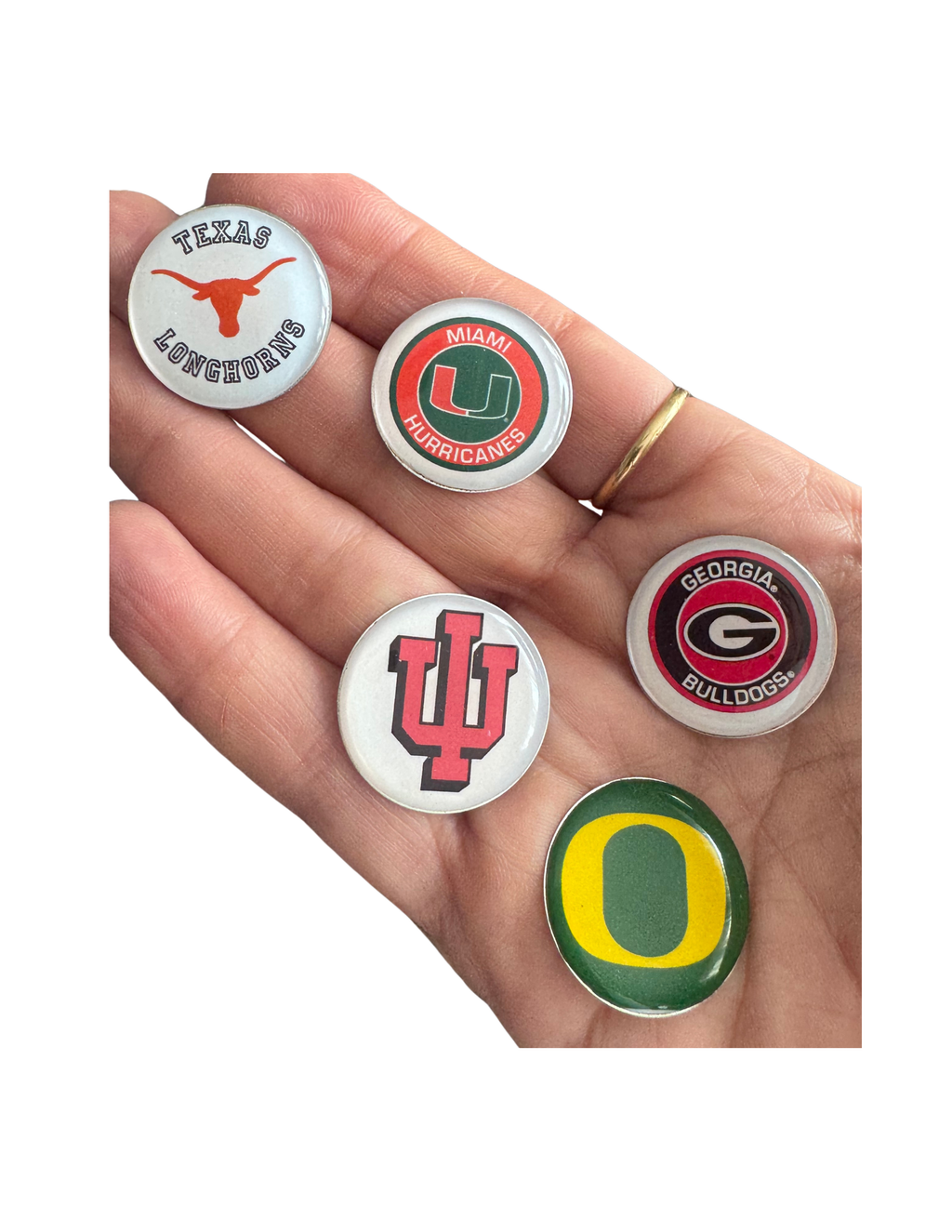 College Football Teams Golf Ball Markers, Magnetic for Hat Clip, Football Fan Golfer Gift