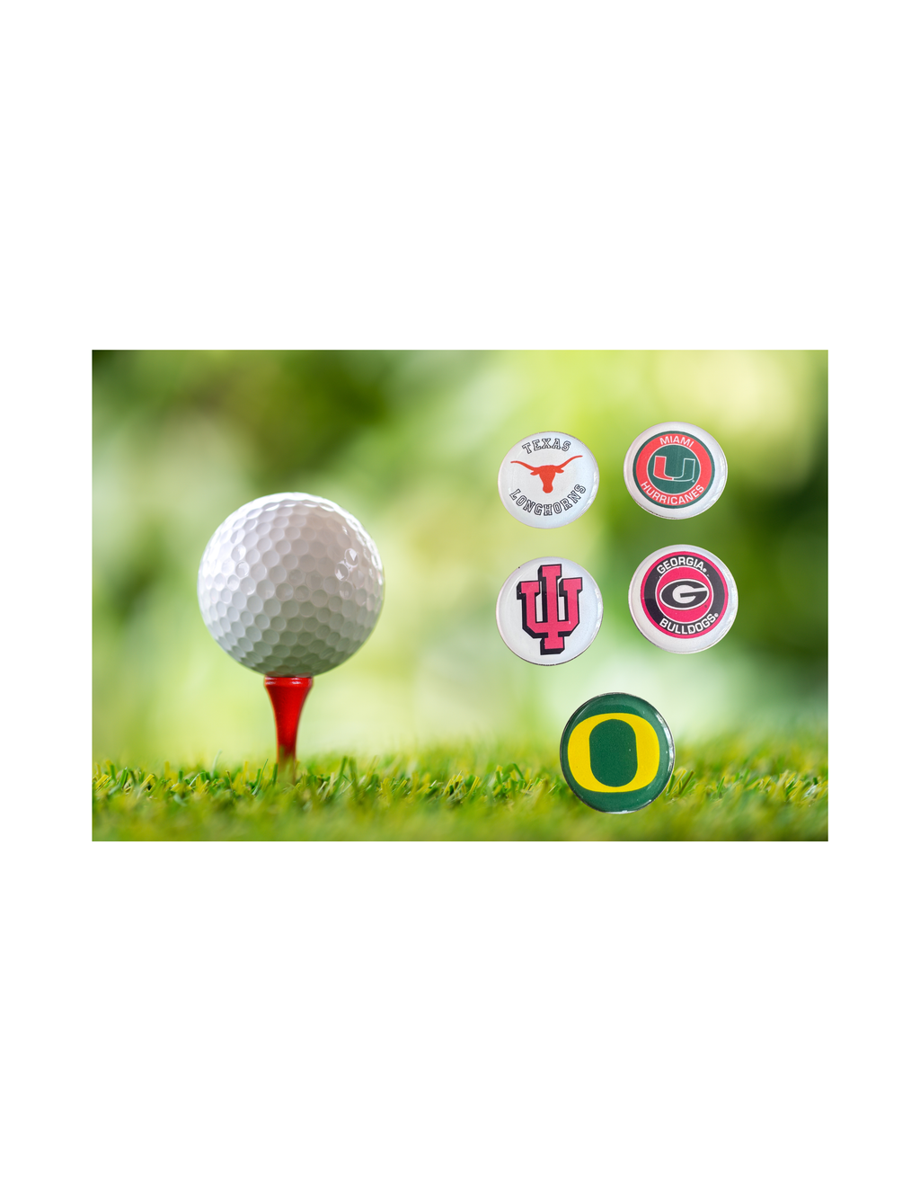College Football Teams Golf Ball Markers, Magnetic for Hat Clip, Football Fan Golfer Gift