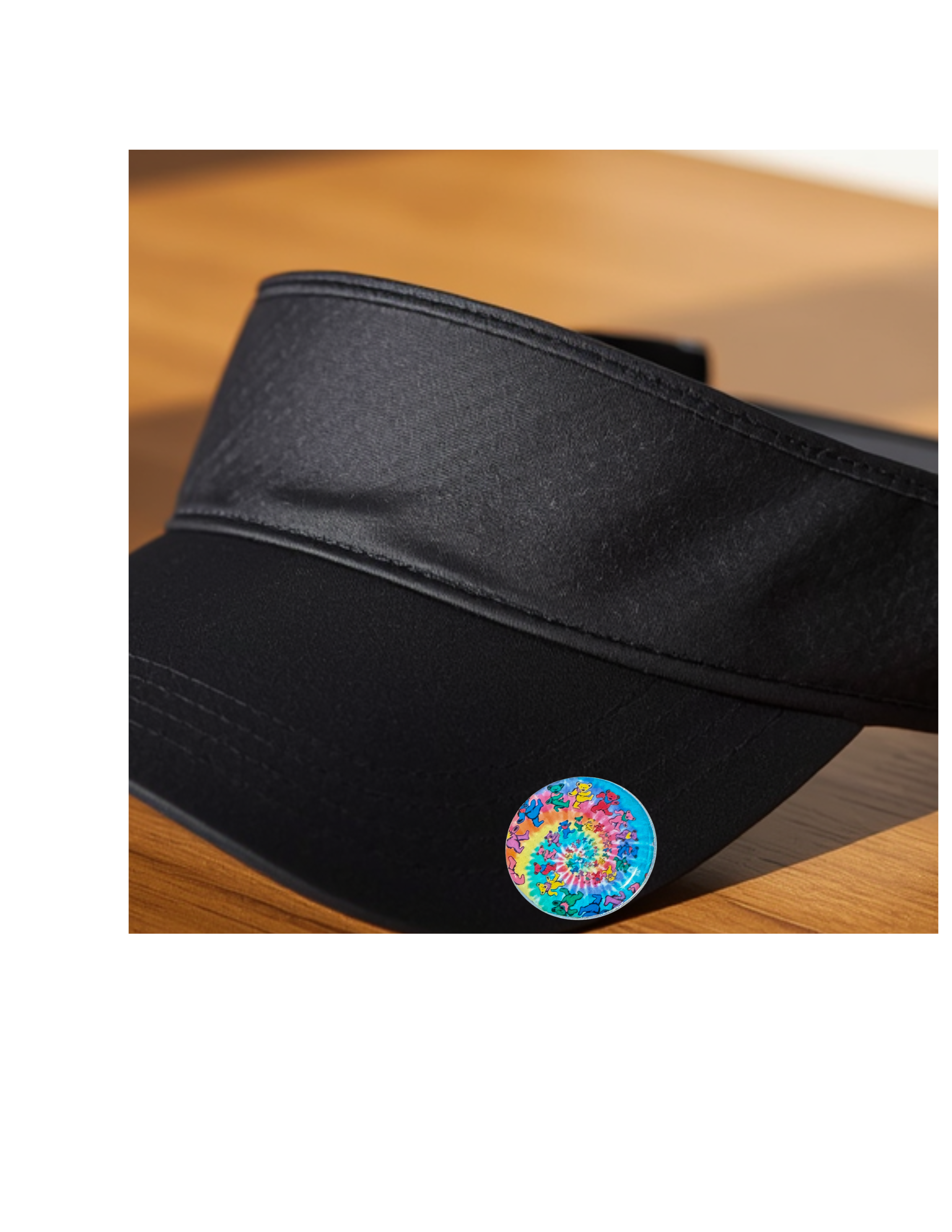 Dancing Bears Golf Ball Markers, Tie-Dye Spiral Magnetic Hat Clip Accessory