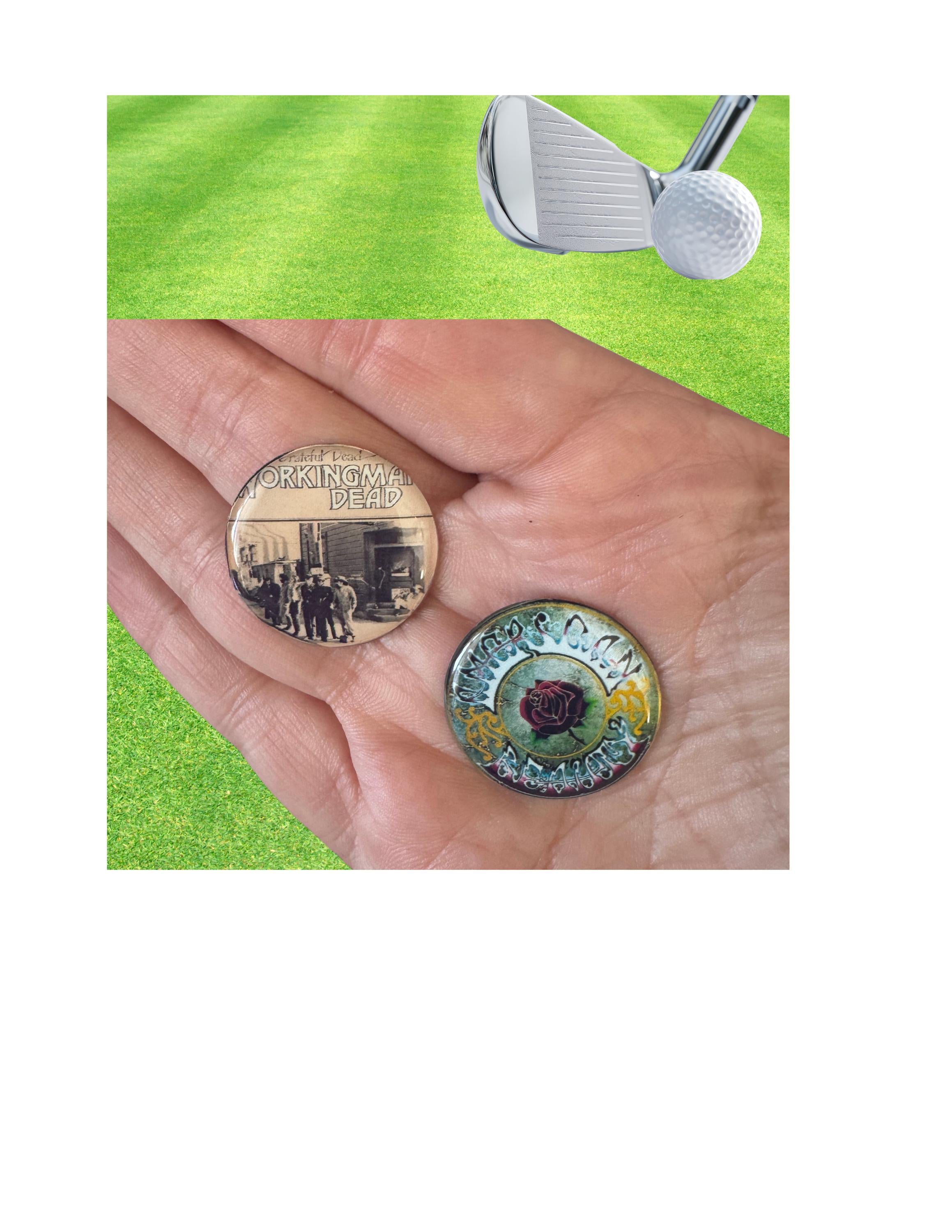 Grateful Dead Golf Ball Marker Magnetic Golf Accessory Unique Deadhead and Golfer Gift